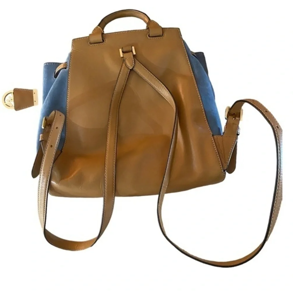Blue Suede Leather Michael Kors Backpack